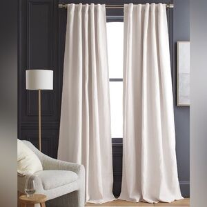 QUINCE Heavyweight European Linen Room Darkening Curtain‎ 48x108 White 0057